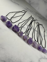 Flower Amethyst Rough Stone Necklace