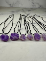 Flower Amethyst Rough Stone Necklace