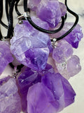 Flower Amethyst Rough Stone Necklace