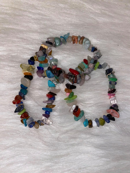 Multi Color Quartz Chip Bracelet