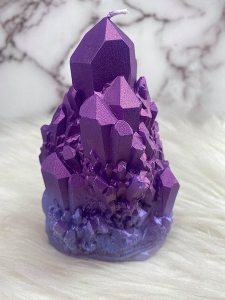 Amethyst Abundance Crystal Candle