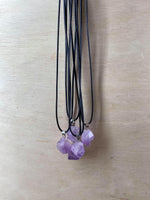 Flower Amethyst Rough Stone Necklace - AurasAndGemstones