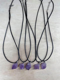 Flower Amethyst Rough Stone Necklace - AurasAndGemstones